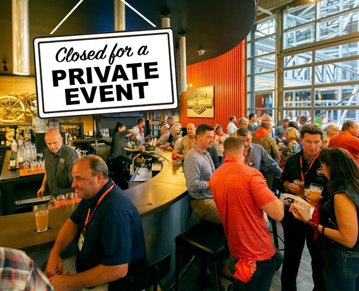 restaurant image with message that reads closed for private event